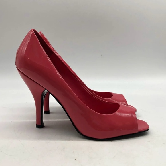 BCBGeneration High Heel Heels Stiletto Peep Toe Hot Pink Patent Leather 6.5 B - Picture 2 of 9